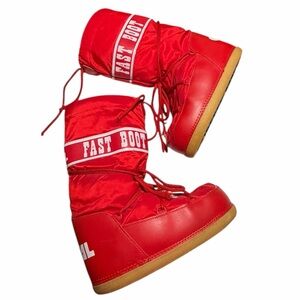 RARE Red Dival Italy Fast Boot | Retro Moon Boot Aprés Ski Style Snow boot US 9